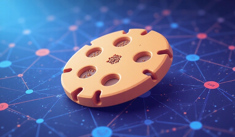 Ilustración de una galleta de internet representando una cookie digital