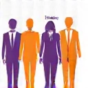 Ícono de personas y flechas para Comportamiento del Consumidor