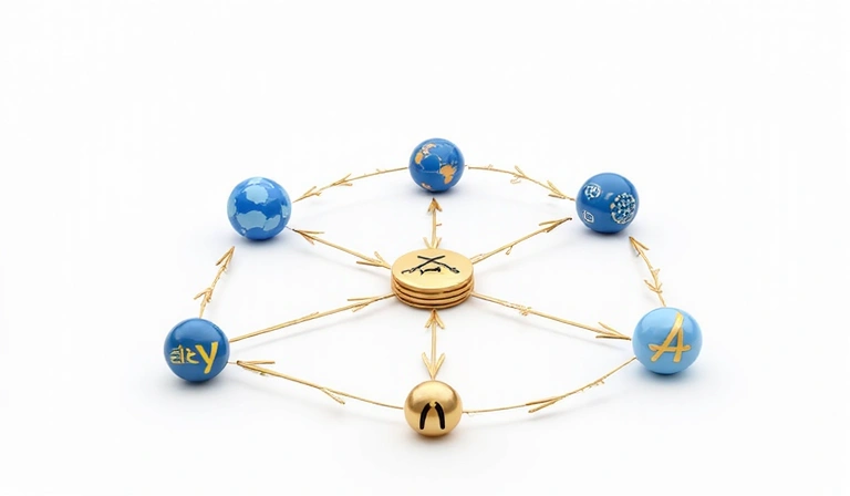 Iconos de enlaces y flechas que apuntan a sitios web externos