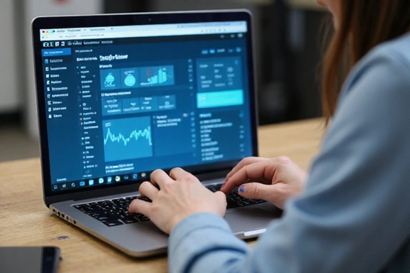 Persona navegando de forma segura en una interfaz web